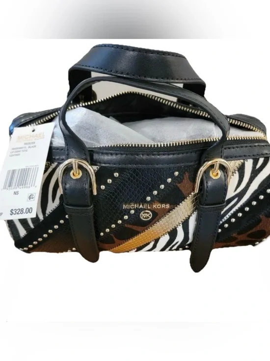🐅 NWT Gorgeous Michael Kors Stanton East West Leather Barrel Bag MSRP $298 🦓